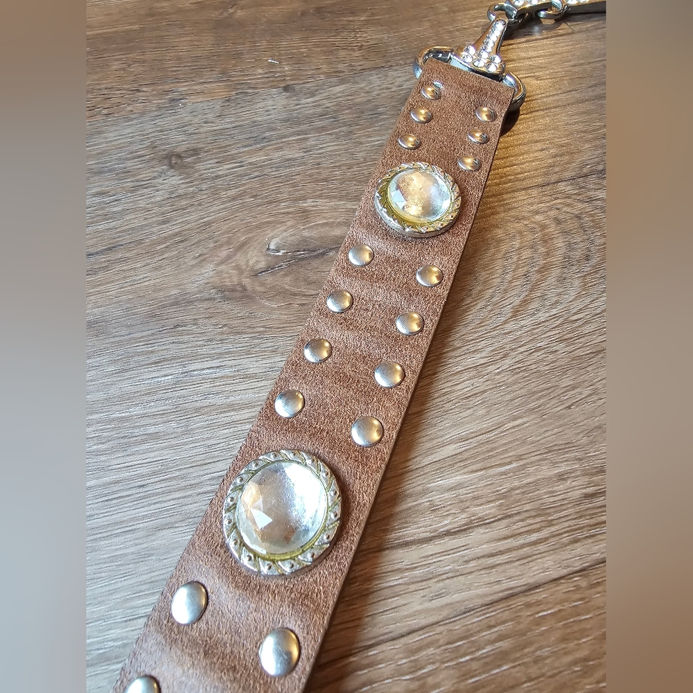 Leather And Rhinestone Snaffle Bit Bedazzled West… - image 3